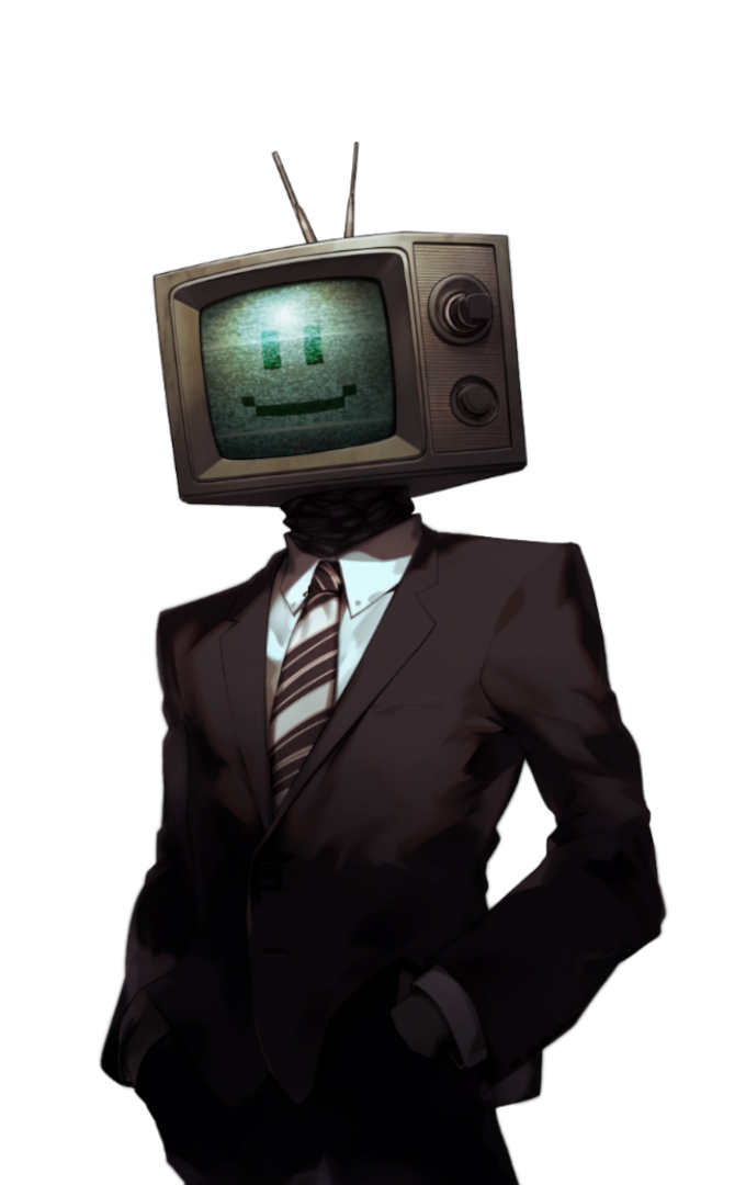 Illustration de Thomas, personnage à tête de télévision ancienne, en costume et cravate